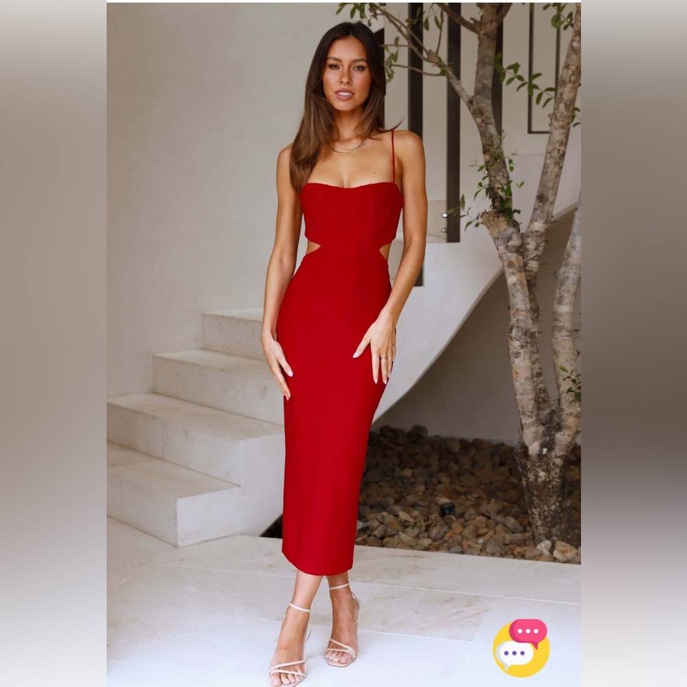 Like Honey Red Midi Dress